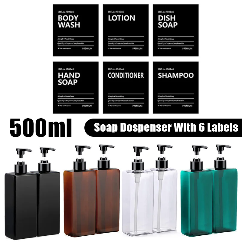 Zara Home Bathroom Accessories - 2PCS 500ml 리필 가능 사각형 비누
