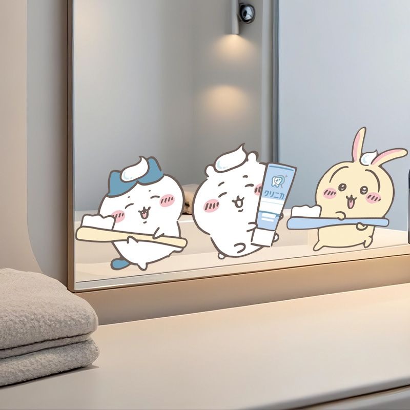 핫 치이카와 미러 스티커 강력 접착 투명 프린트 방수  - Home One Bathroom 리뷰 및 가격