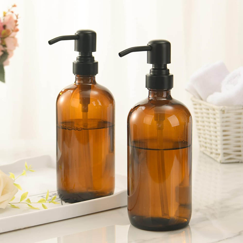 앰버 유리 비누 디스펜서(블랙 펌프 포함), 욕실용 액 - Zara Home Bathroom Accessories 리뷰 및 가격