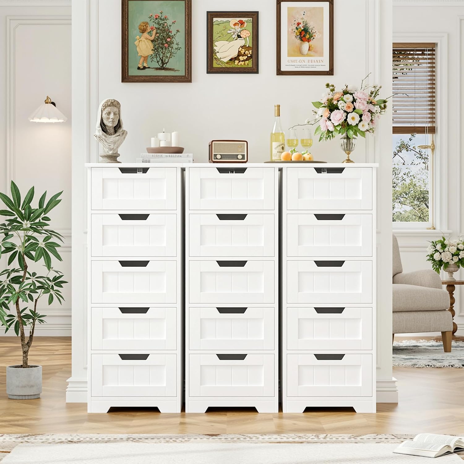 독립형 욕실 수납장, 5개의 서랍이 있는 나무 바닥 정 - Home Bathroom Furniture 리뷰 및 가격