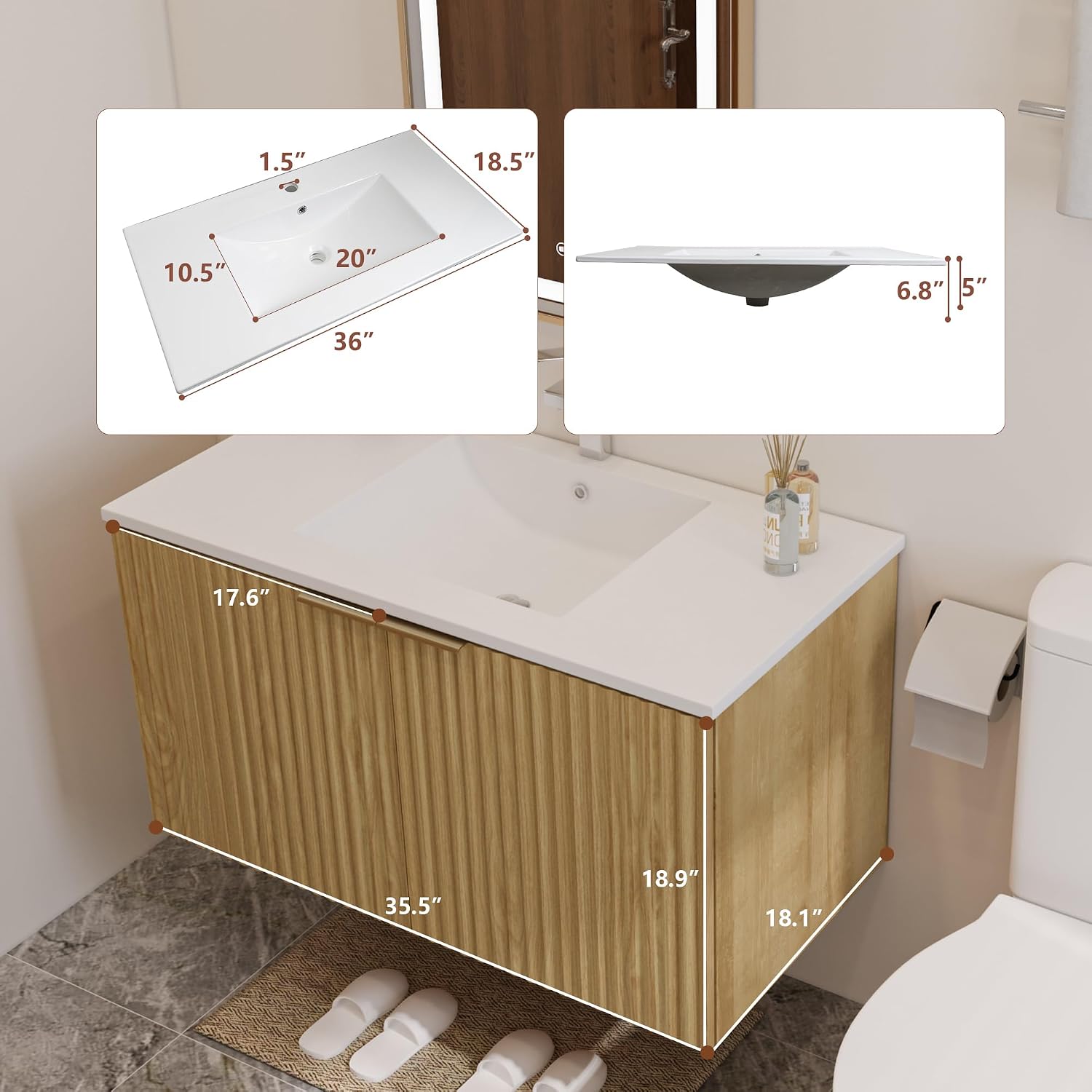 현대적인 플로팅 욕실 세면대, 물결무늬 문, 벽걸이형  - Home Bathroom Furniture 리뷰 및 가격