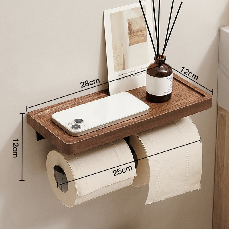 호두나무 무타공 화장지 홀더 창의적인 벽걸이형 욕실 롤 - Toilet Paper Holder 리뷰 및 가격