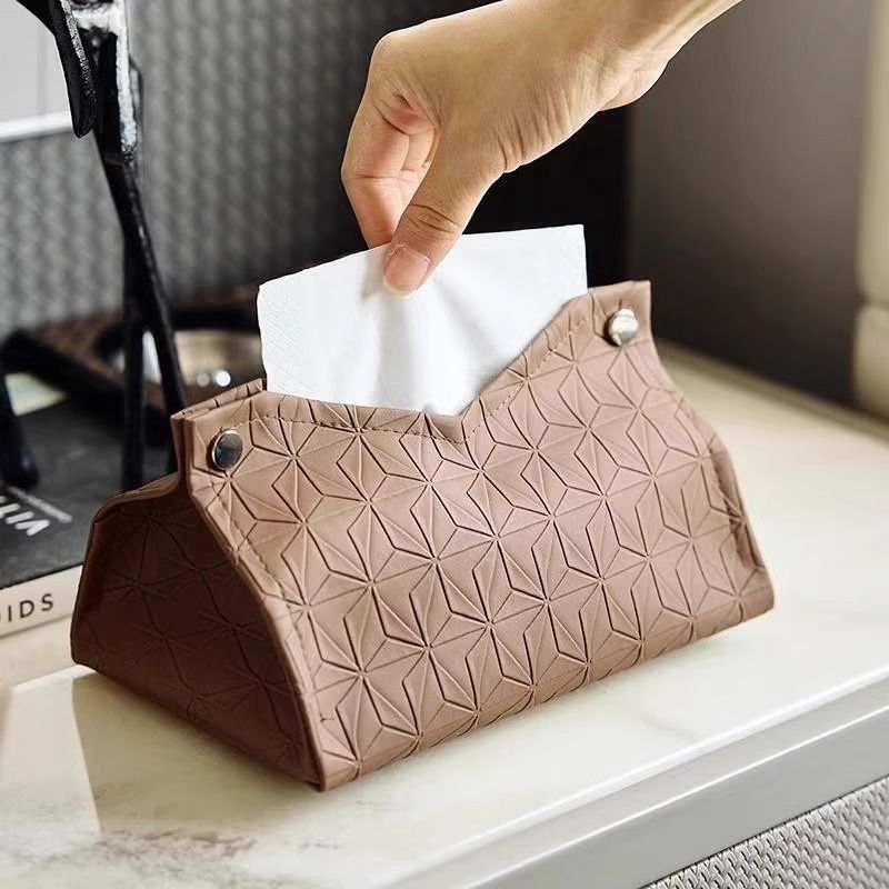 기하학적 질감 티슈 박스 거실 커피 테이블 티슈 커버  - Toilet Paper Holder 리뷰 및 가격
