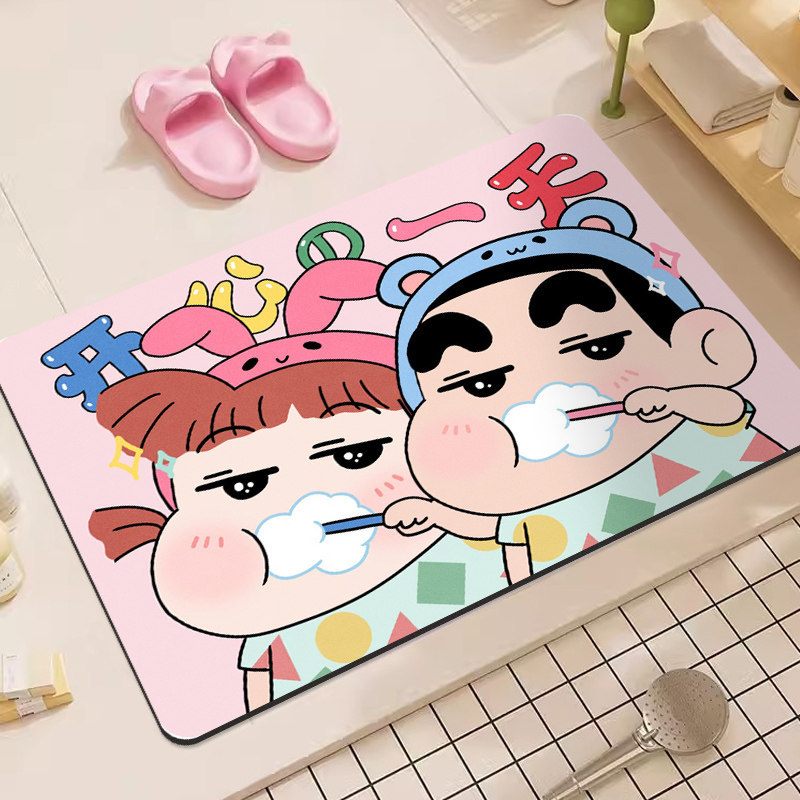 크레용신짱 만화 디아토마이트 욕실 매트 초흡수성 논슬립 - Home Bathroom Door 리뷰 및 가격