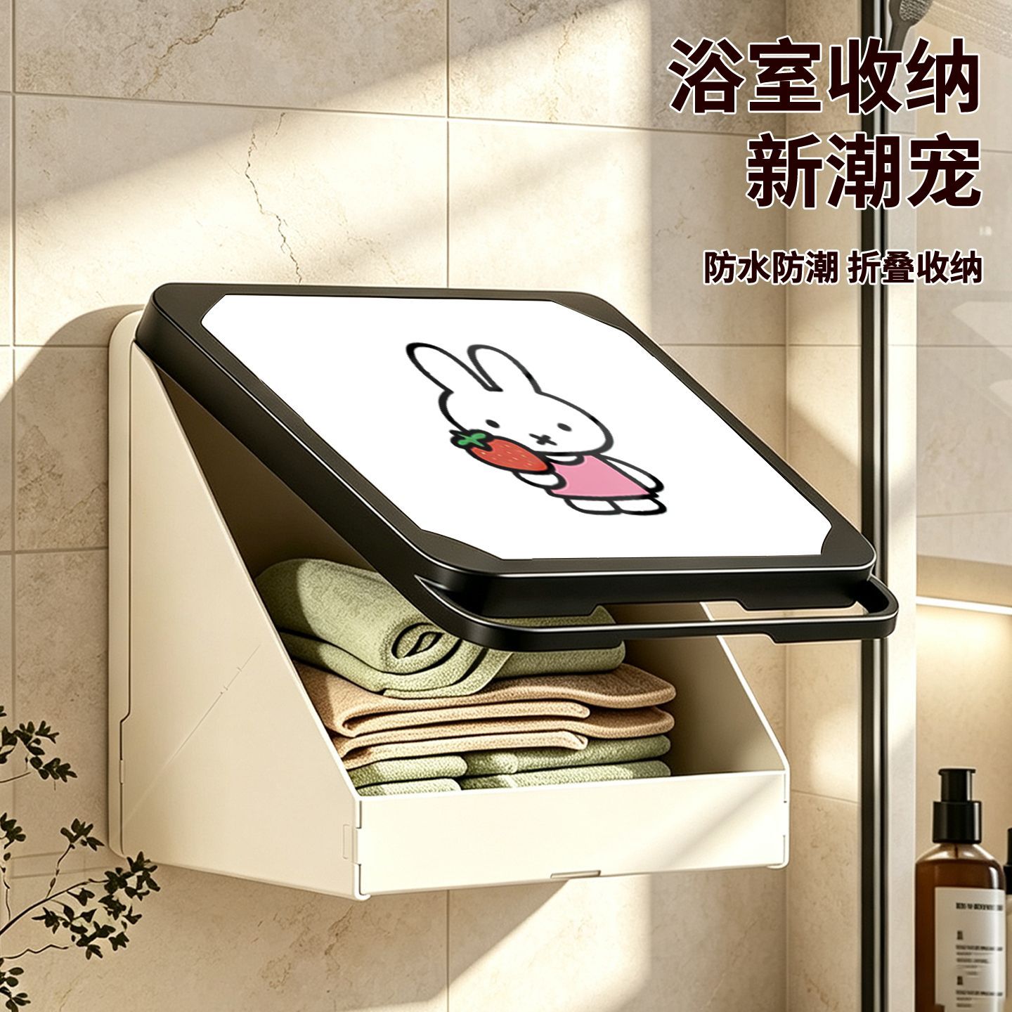 미피 캐릭터 프린트 숨겨진 벽면 수납 바구니 접이식 세 - Home Edit Bathroom Storage 리뷰 및 가격