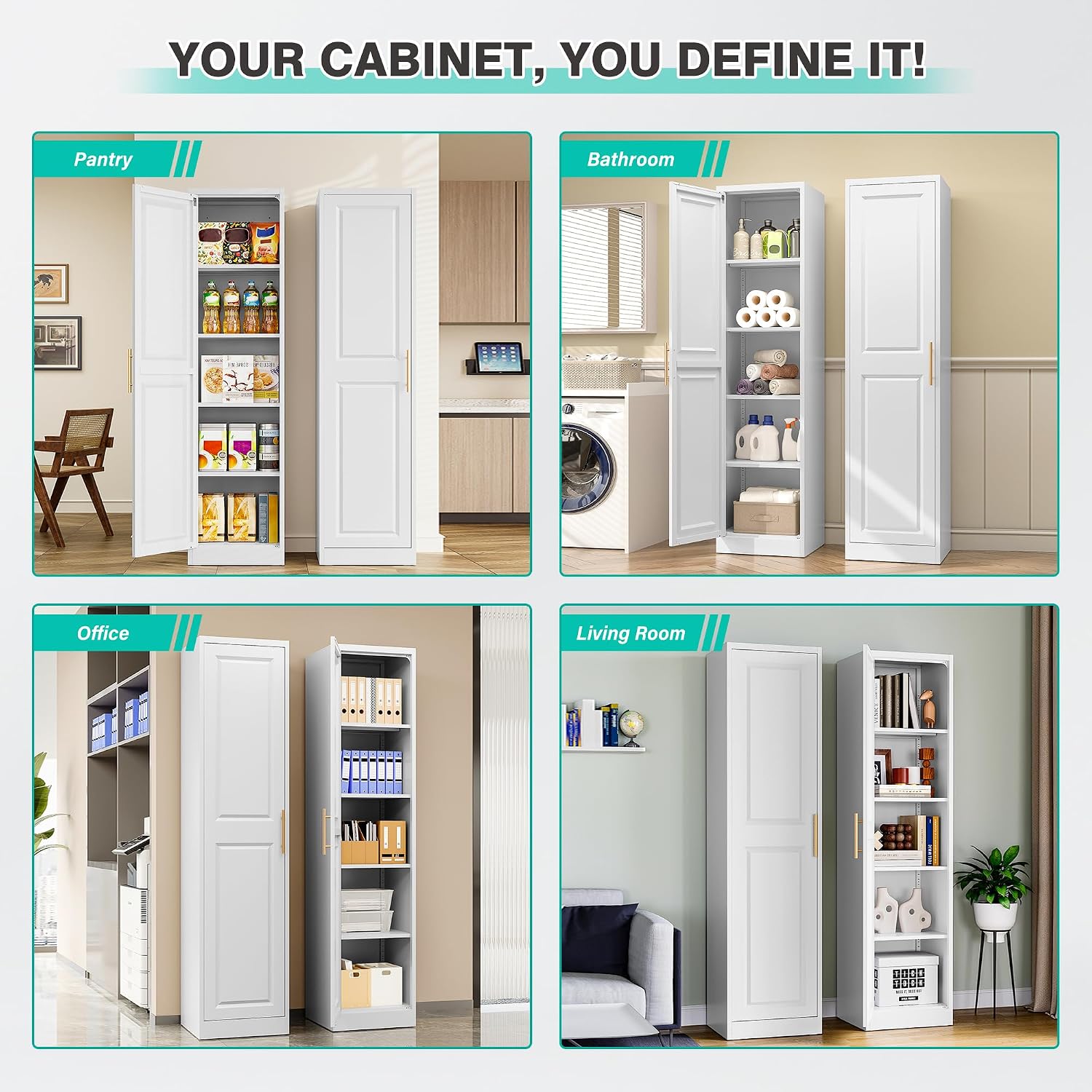 키가 크고 좁은 수납장, 한 개의 문과 5개의 선반이  - Home Bathroom Furniture 리뷰 및 가격