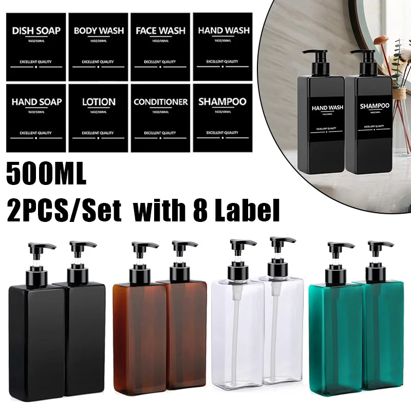 2PCS 500ml 리필 가능 사각형 비누 디스펜서 욕 - Zara Home Bathroom Accessories 리뷰 및 가격