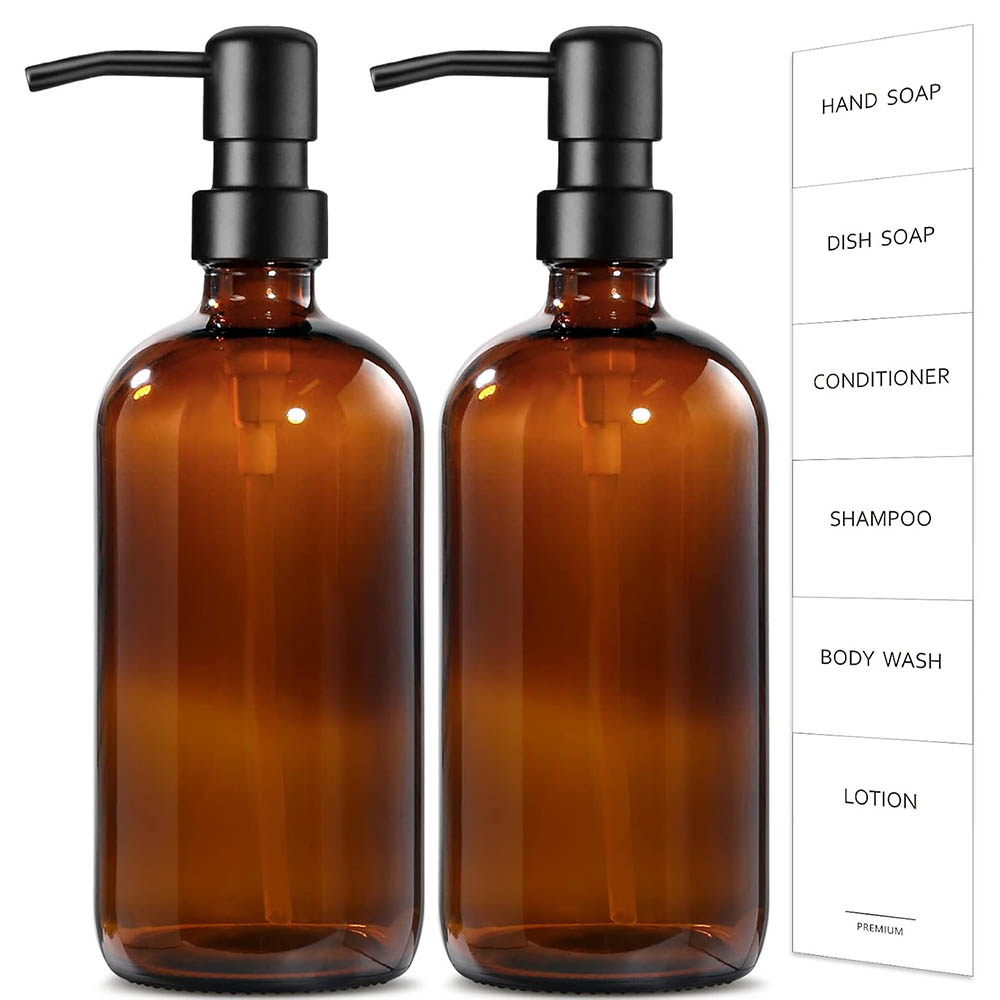 앰버 유리 비누 디스펜서, 2팩 17온스 주방/욕실 손 - Zara Home Bathroom Accessories 리뷰 및 가격