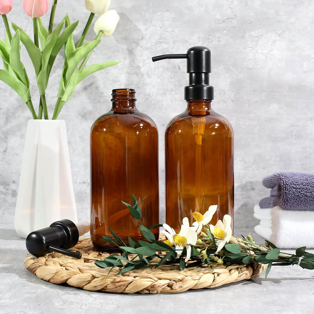 앰버 유리 비누 디스펜서, 2팩 17온스 주방/욕실 손 - Zara Home Bathroom Accessories 리뷰 및 가격