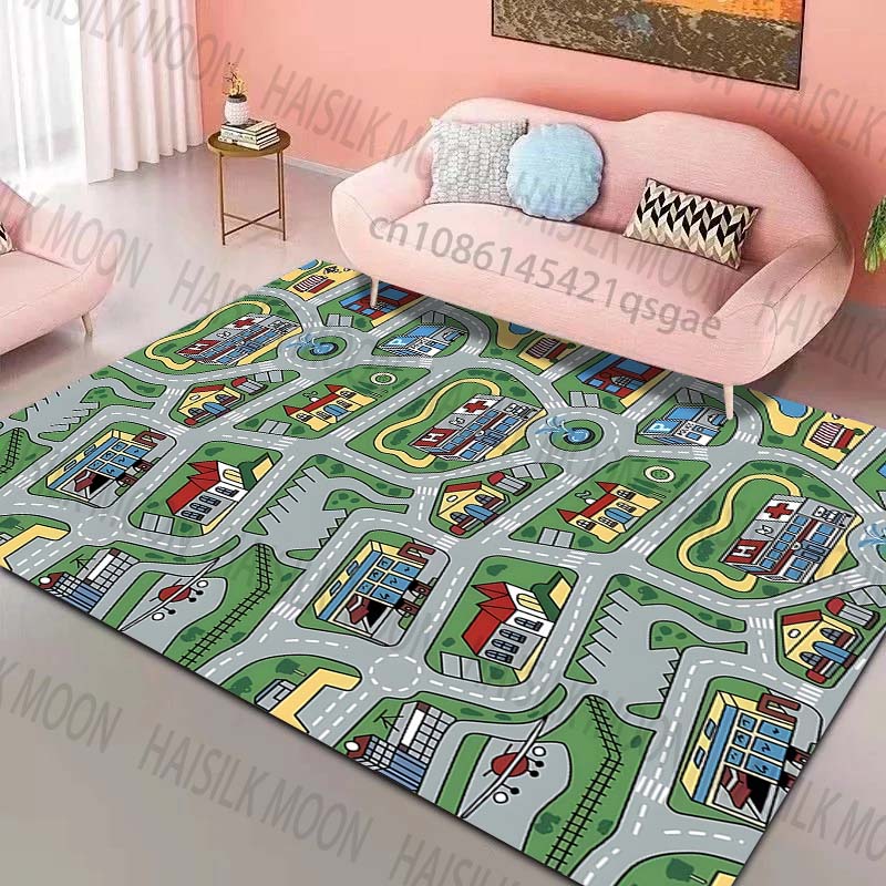 도시 도로와 건물 레이아웃 패턴 러그 카펫 침실 거실  - Home Bathroom Layout 리뷰 및 가격