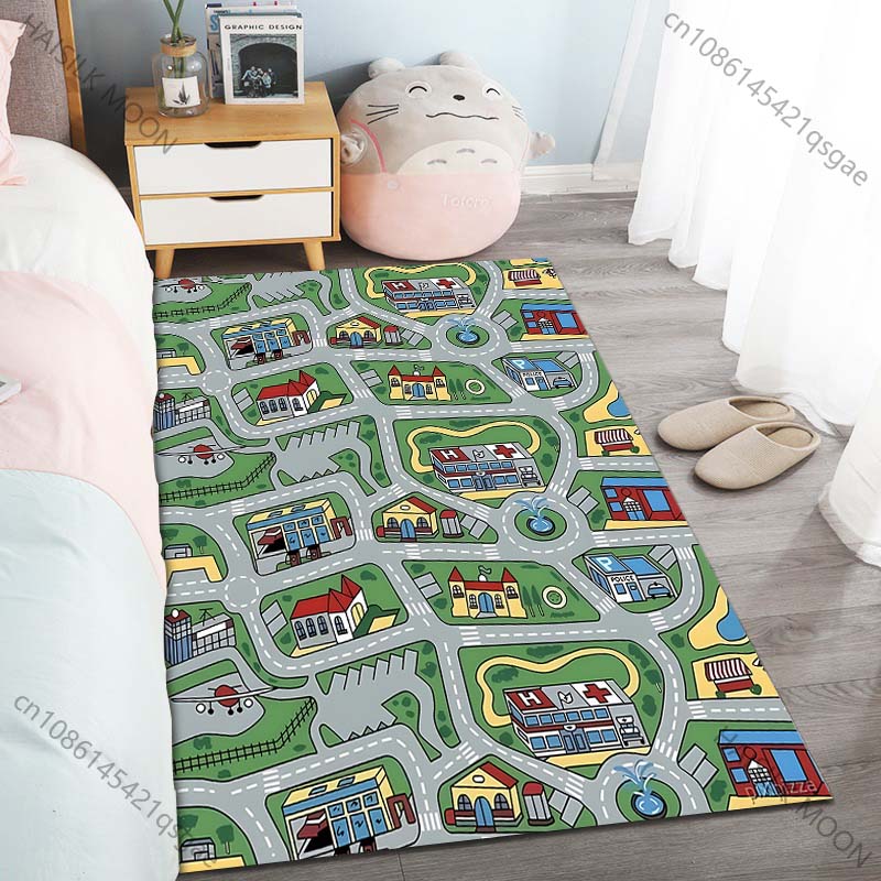 도시 도로와 건물 레이아웃 패턴 러그 카펫 침실 거실  - Home Bathroom Layout 리뷰 및 가격